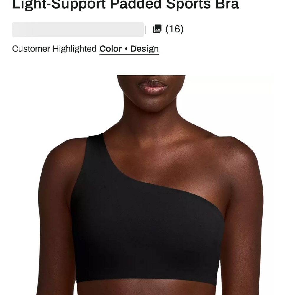 Nike Zenvy Assymetrical Black Bra Top